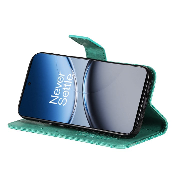 KT Imprinting Flower Series-1 For OnePlus Nord 4 Case Sunflower Leather Wallet Folio Phone Cover - Green