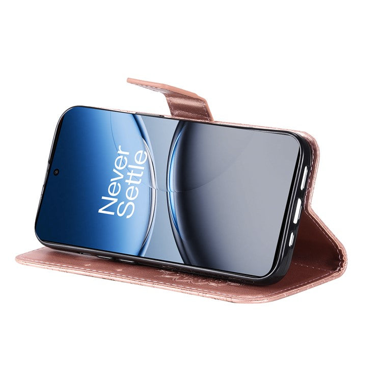 KT Imprinting Flower Series-1 For OnePlus Nord 4 Case Sunflower Leather Wallet Folio Phone Cover - Rose Gold