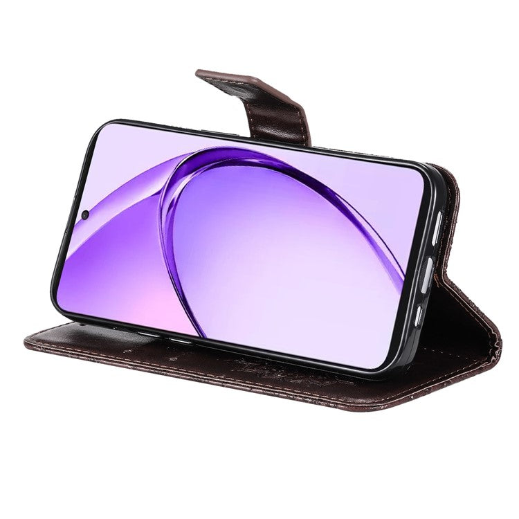 KT Imprinting Flower Series-1 For Oppo A3 Pro (Global) 5G / A3 Pro (India) 5G Case Sunflower Leather Wallet Folio Phone Cover - Brown