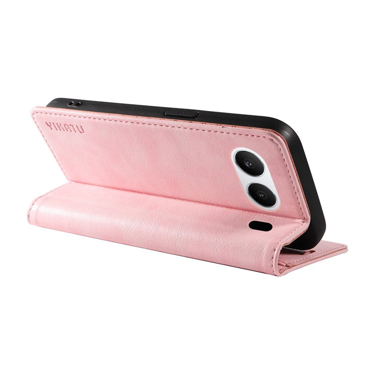 YIKATU YK-006 For OnePlus Nord 4 Case Wallet Litchi Grain Leather Phone Cover Magnetic Auto-Absorbed - Pink