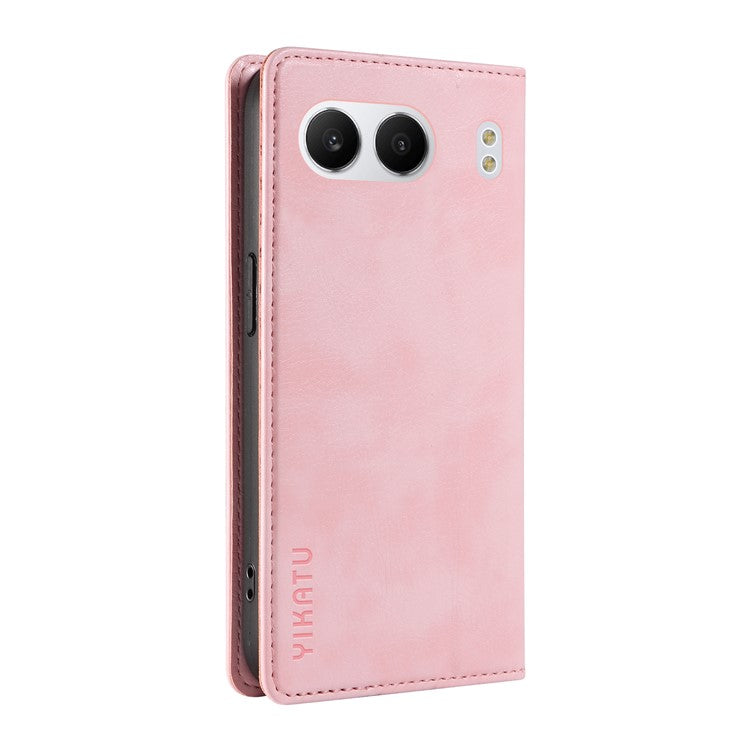 YIKATU YK-006 For OnePlus Nord 4 Case Wallet Litchi Grain Leather Phone Cover Magnetic Auto-Absorbed - Pink