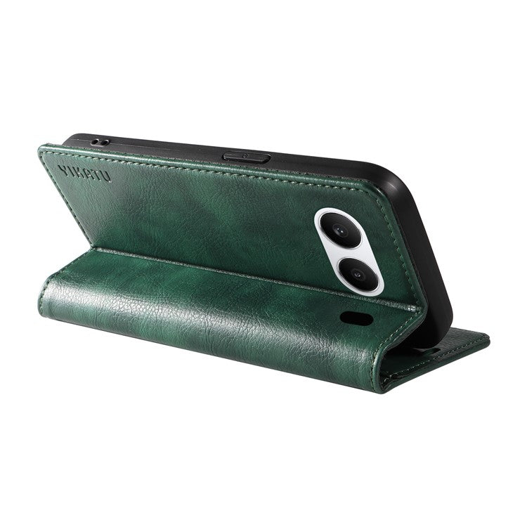 YIKATU YK-006 For OnePlus Nord 4 Case Wallet Litchi Grain Leather Phone Cover Magnetic Auto-Absorbed - Green