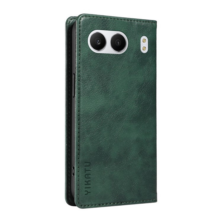 YIKATU YK-006 For OnePlus Nord 4 Case Wallet Litchi Grain Leather Phone Cover Magnetic Auto-Absorbed - Green