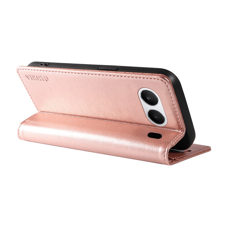 YIKATU YK-006 For OnePlus Nord 4 Case Wallet Litchi Grain Leather Phone Cover Magnetic Auto-Absorbed - Rose Gold
