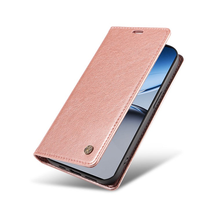 YIKATU YK-006 For OnePlus Nord 4 Case Wallet Litchi Grain Leather Phone Cover Magnetic Auto-Absorbed - Rose Gold