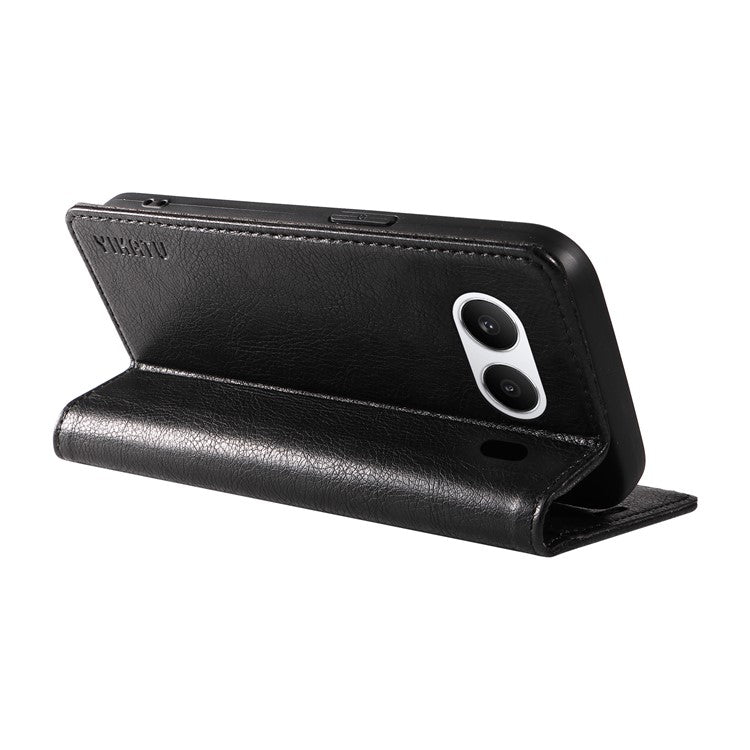 YIKATU YK-006 For OnePlus Nord 4 Case Wallet Litchi Grain Leather Phone Cover Magnetic Auto-Absorbed - Black