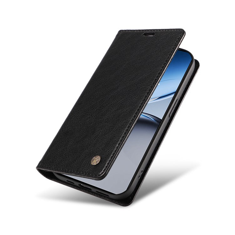 YIKATU YK-006 For OnePlus Nord 4 Case Wallet Litchi Grain Leather Phone Cover Magnetic Auto-Absorbed - Black