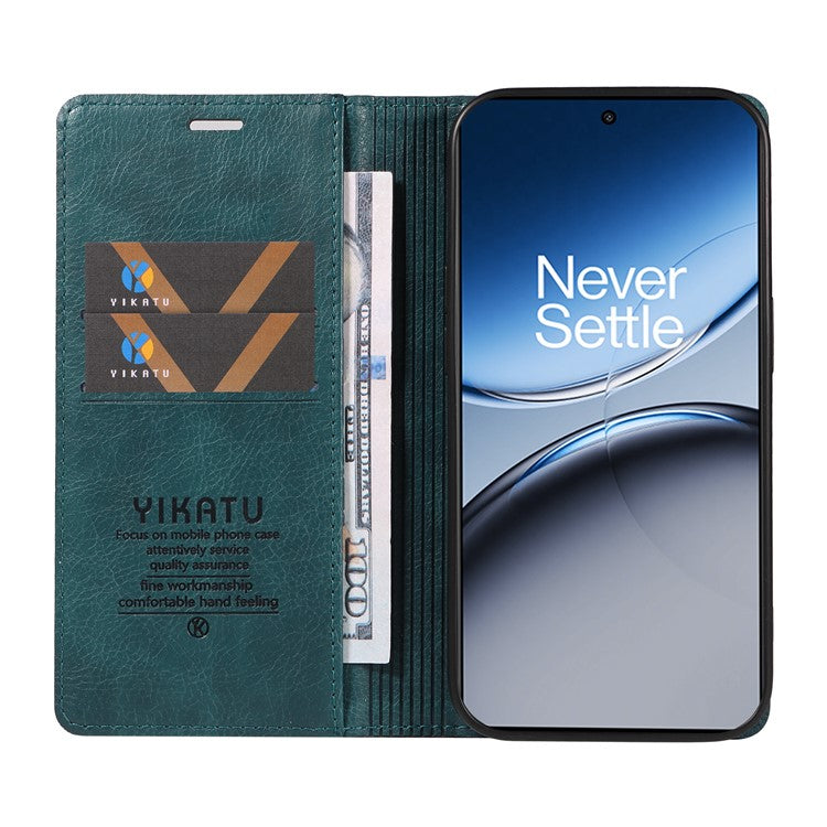 YIKATU YK-006 For OnePlus Nord 4 Case Wallet Litchi Grain Leather Phone Cover Magnetic Auto-Absorbed - Blue