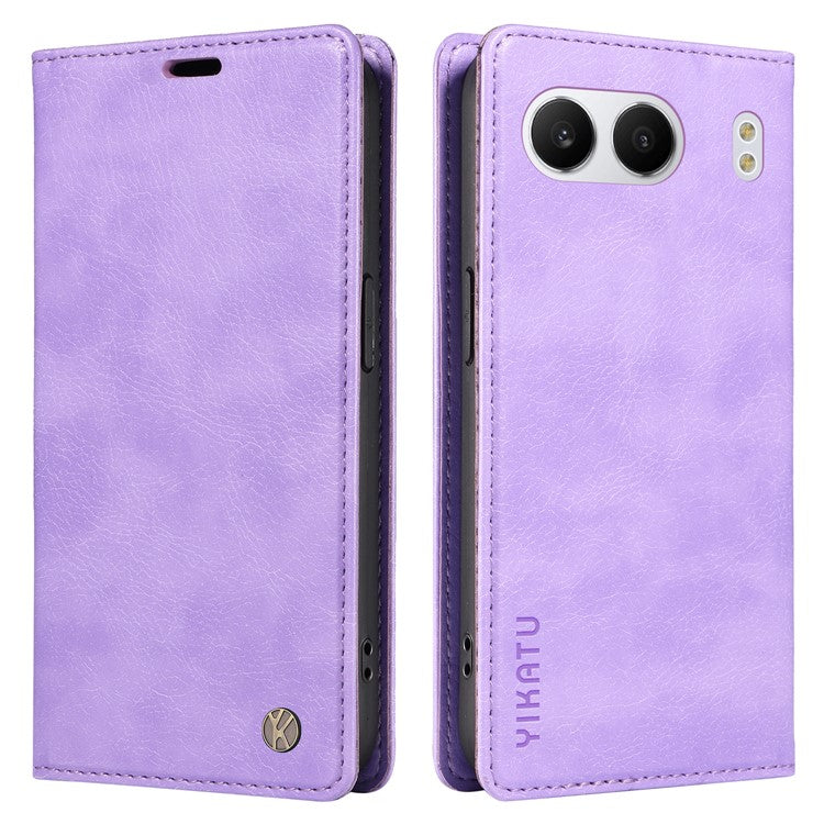 YIKATU YK-006 For OnePlus Nord 4 Case Wallet Litchi Grain Leather Phone Cover Magnetic Auto-Absorbed - Purple