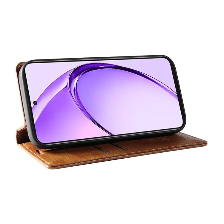 YIKATU YK-006 For Oppo A3 Pro (Global) 5G / A3 Pro (India) 5G Case Wallet Litchi Grain Leather Phone Cover Magnetic Auto-Absorbed - Brown