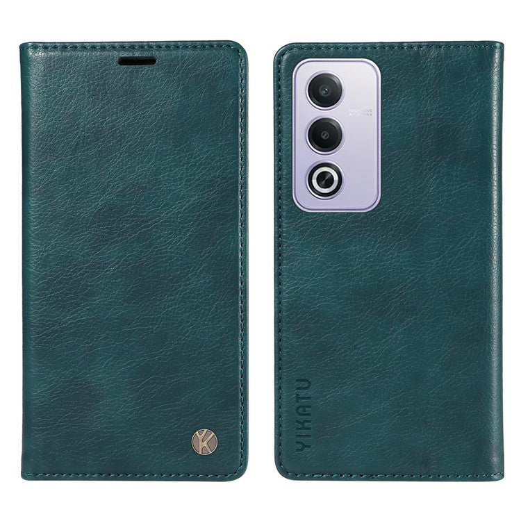 YIKATU YK-006 For Oppo A3 Pro (Global) 5G / A3 Pro (India) 5G Case Wallet Litchi Grain Leather Phone Cover Magnetic Auto-Absorbed - Blue