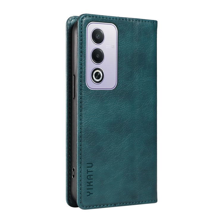 YIKATU YK-006 For Oppo A3 Pro (Global) 5G / A3 Pro (India) 5G Case Wallet Litchi Grain Leather Phone Cover Magnetic Auto-Absorbed - Blue