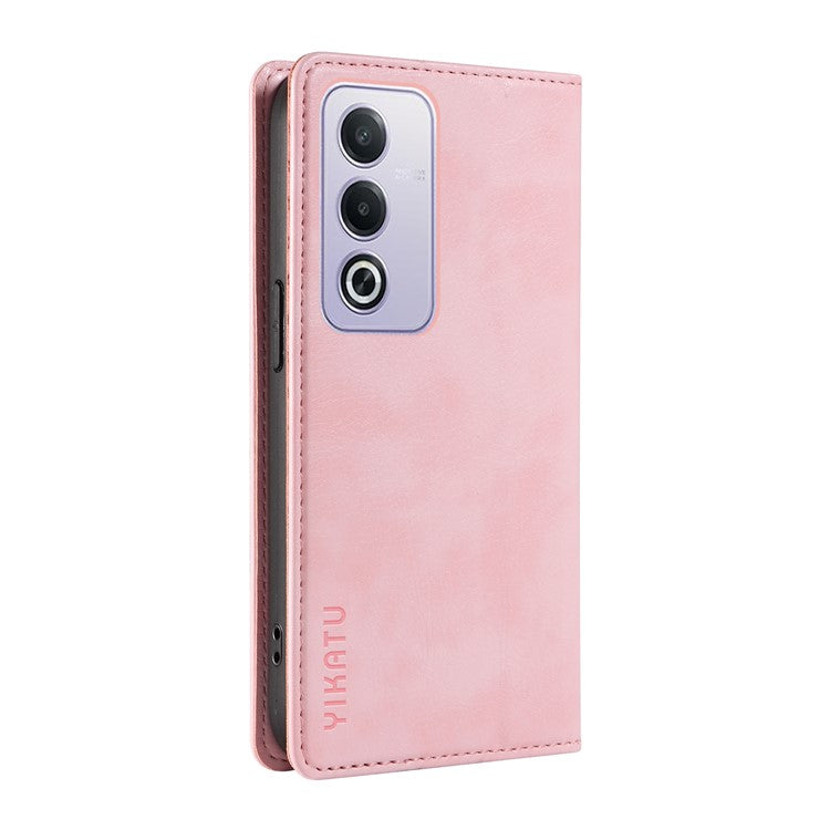 YIKATU YK-006 For Oppo A3 Pro (Global) 5G / A3 Pro (India) 5G Case Wallet Litchi Grain Leather Phone Cover Magnetic Auto-Absorbed - Pink