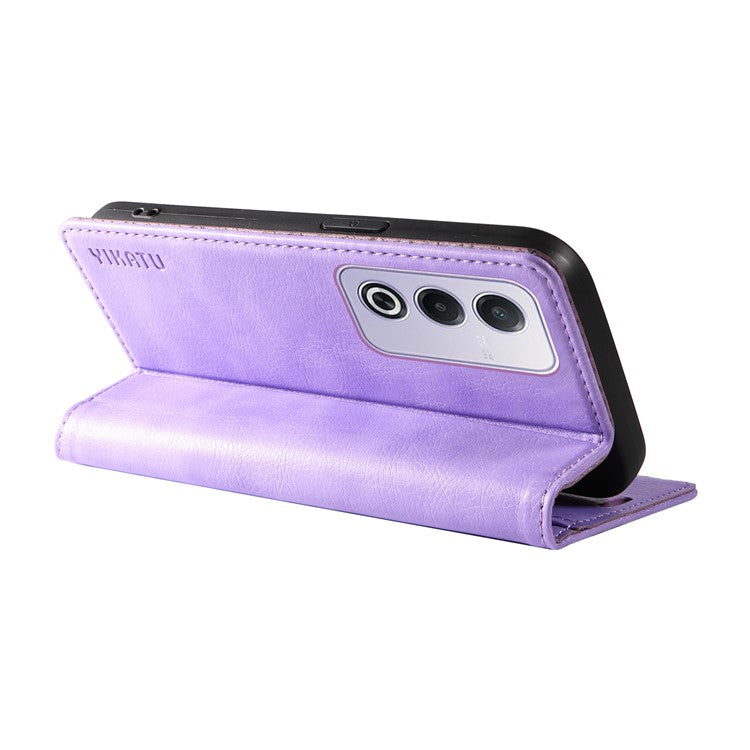 YIKATU YK-006 For Oppo A3 Pro (Global) 5G / A3 Pro (India) 5G Case Wallet Litchi Grain Leather Phone Cover Magnetic Auto-Absorbed - Purple