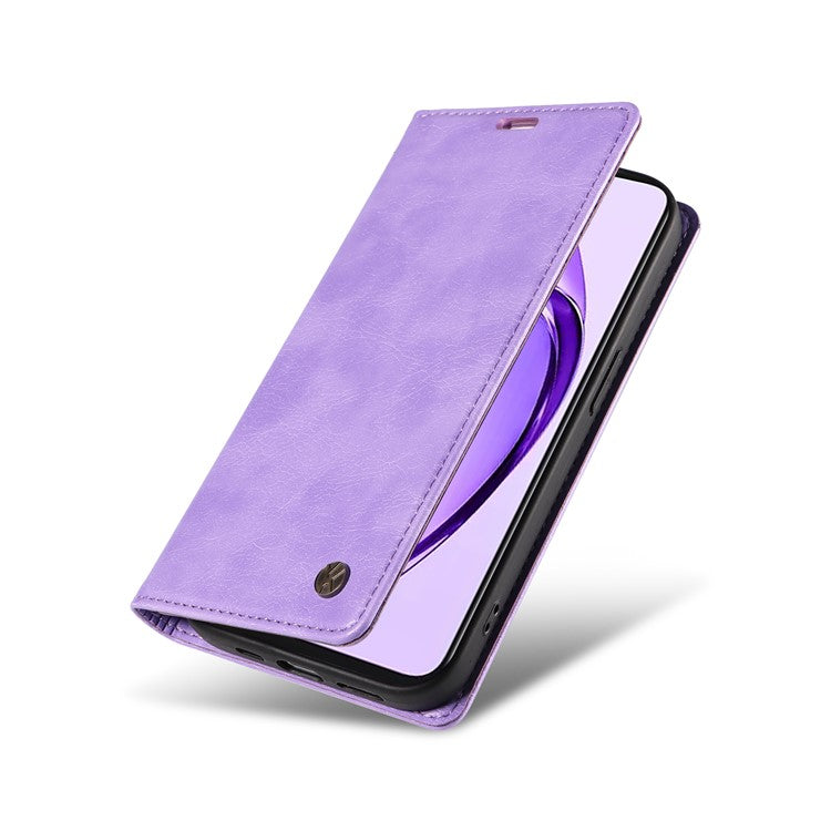 YIKATU YK-006 For Oppo A3 Pro (Global) 5G / A3 Pro (India) 5G Case Wallet Litchi Grain Leather Phone Cover Magnetic Auto-Absorbed - Purple