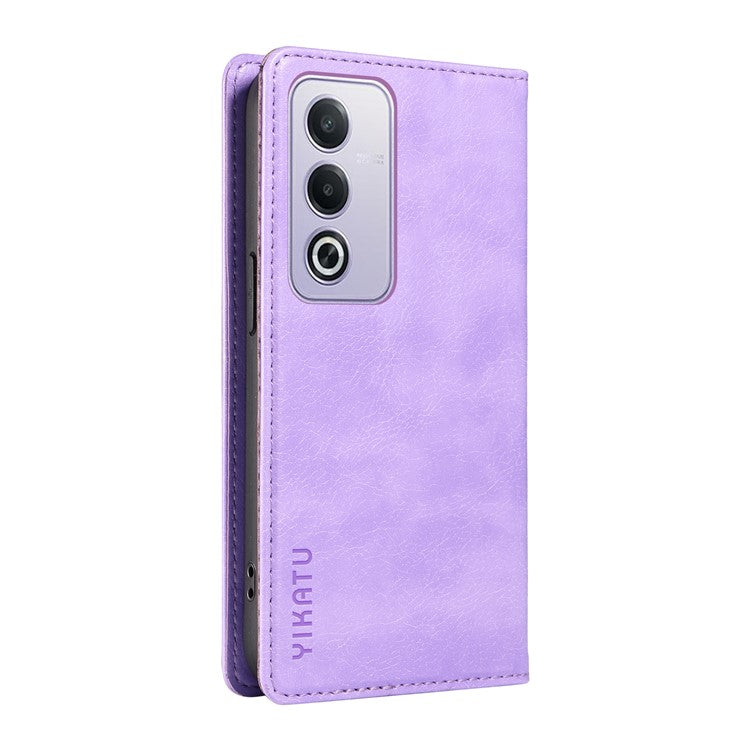 YIKATU YK-006 For Oppo A3 Pro (Global) 5G / A3 Pro (India) 5G Case Wallet Litchi Grain Leather Phone Cover Magnetic Auto-Absorbed - Purple