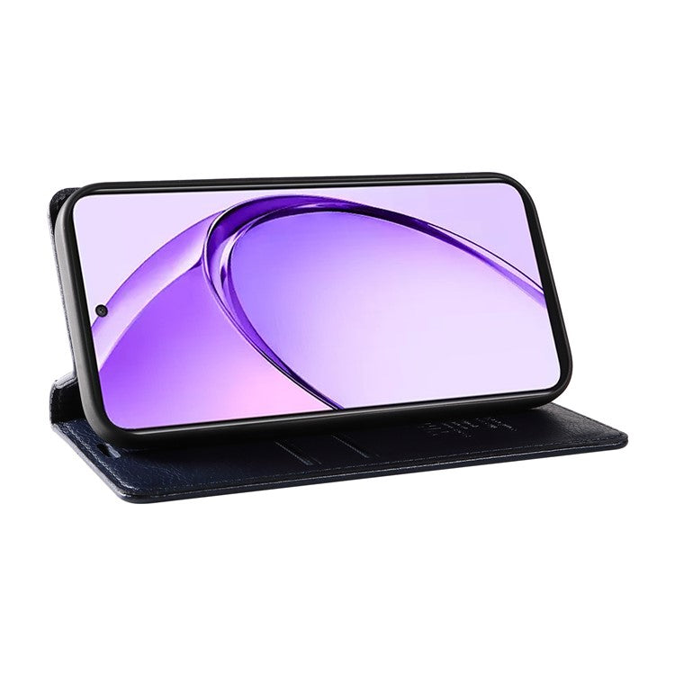 YIKATU YK-006 For Oppo A3 Pro (Global) 5G / A3 Pro (India) 5G Case Wallet Litchi Grain Leather Phone Cover Magnetic Auto-Absorbed - Navy Blue