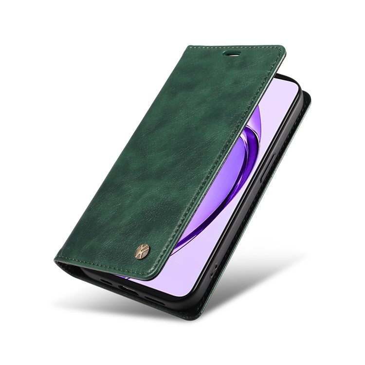 YIKATU YK-006 For Oppo A3 Pro (Global) 5G / A3 Pro (India) 5G Case Wallet Litchi Grain Leather Phone Cover Magnetic Auto-Absorbed - Green
