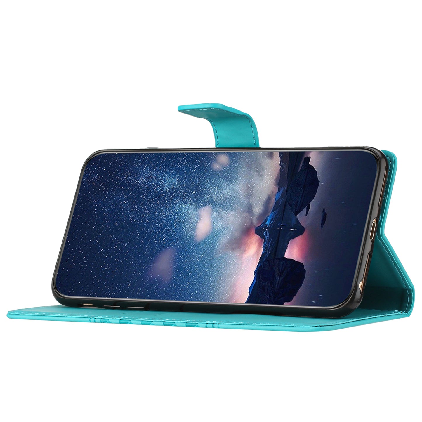 For Samsung Galaxy A06 Case Rhombus Leather Horizontal Flip Phone Cover - Green