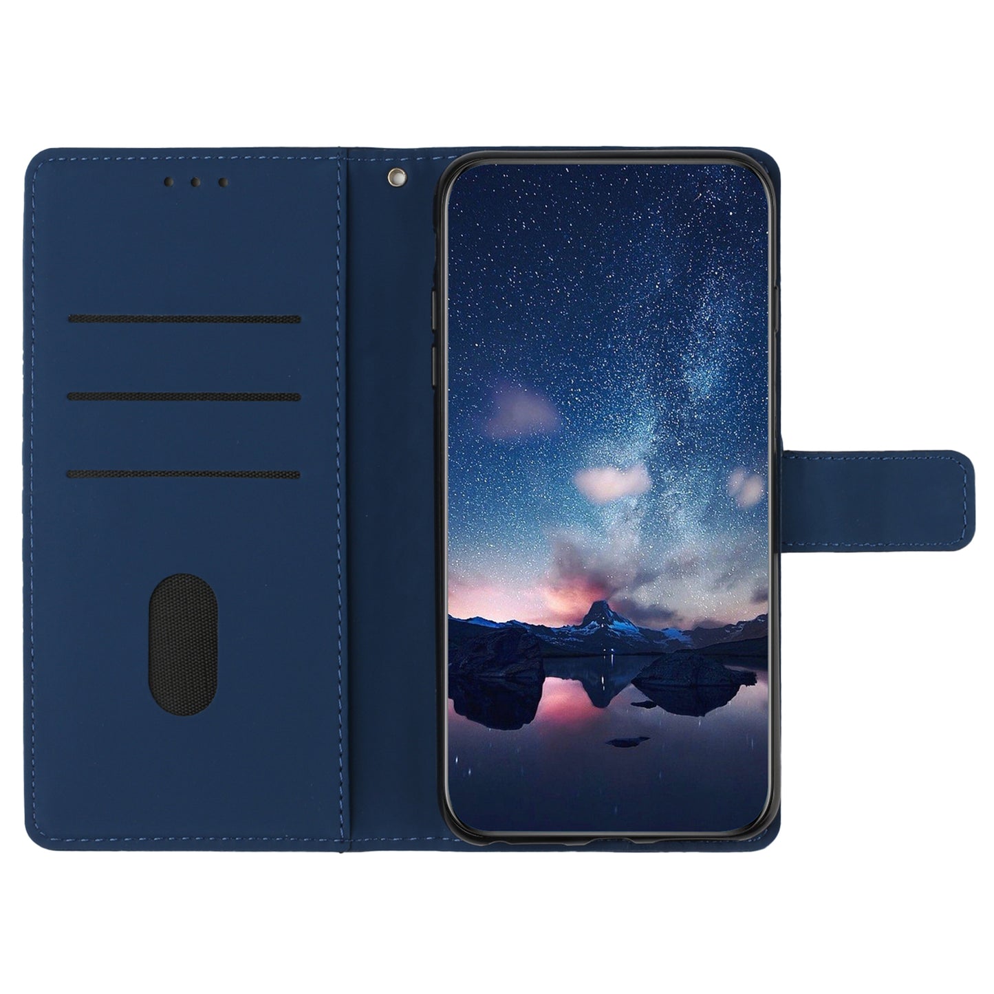 For Samsung Galaxy A06 Case Rhombus Leather Horizontal Flip Phone Cover - Blue