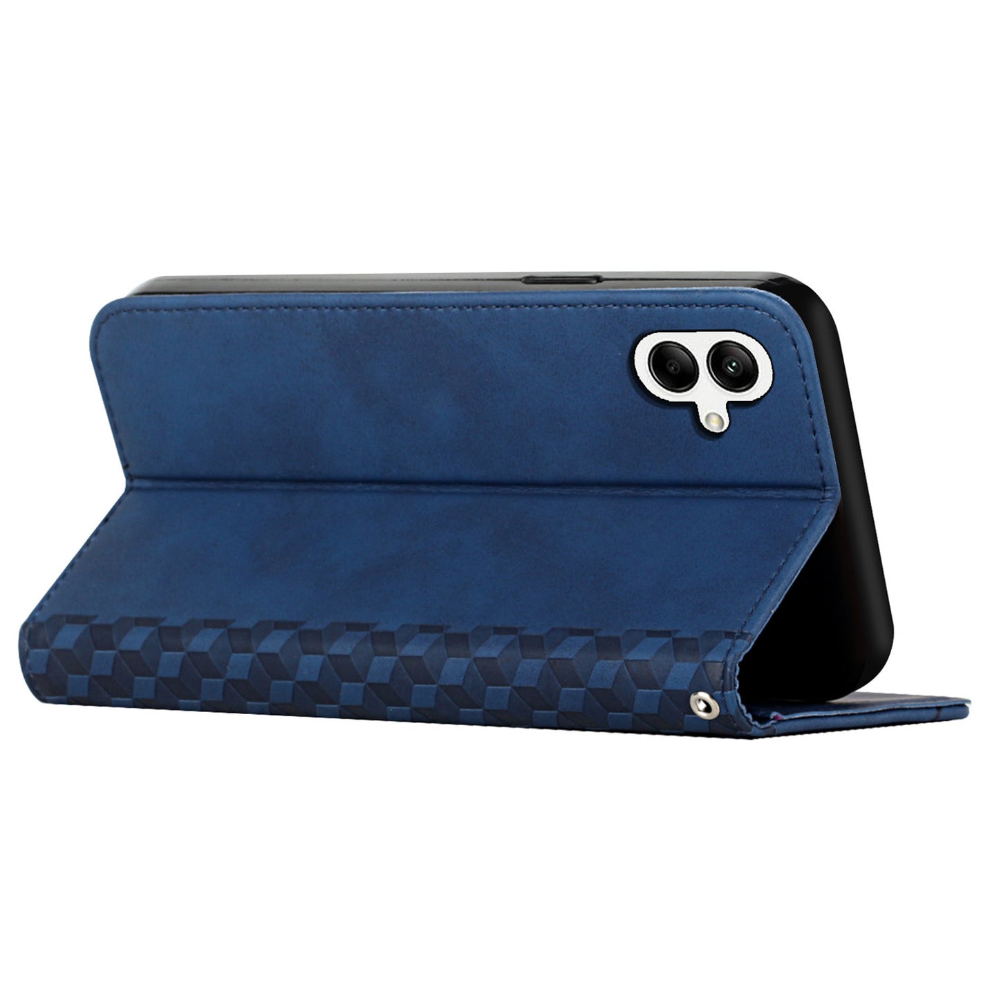 For Samsung Galaxy A06 Phone Cover Imprinted PU Leather Wallet Stand Case - Blue