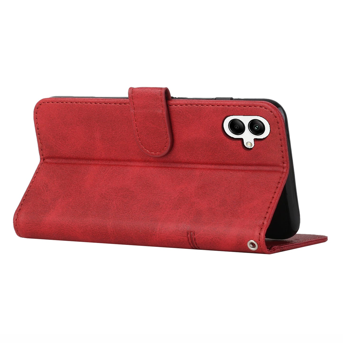 For Samsung Galaxy A06 Case Stand Flip Protective Leather Phone Cover - Red