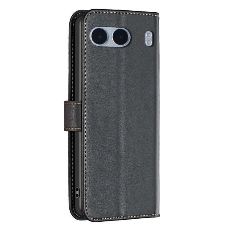 BINFEN COLOR BF17 For OnePlus Nord 4 Case Wallet Folio Flip Leather Cover - Black