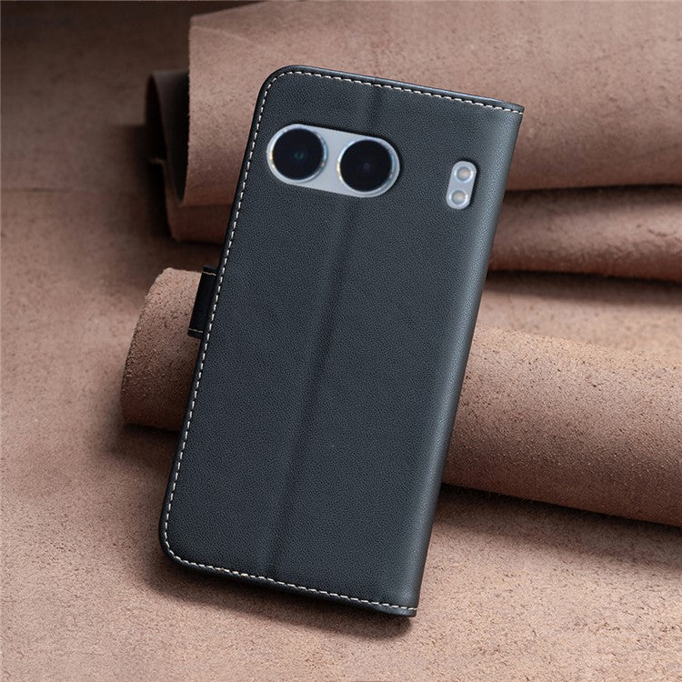 BINFEN COLOR BF17 For OnePlus Nord 4 Case Wallet Folio Flip Leather Cover - Black