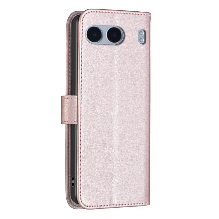BINFEN COLOR BF17 For OnePlus Nord 4 Case Wallet Folio Flip Leather Cover - Rose Gold