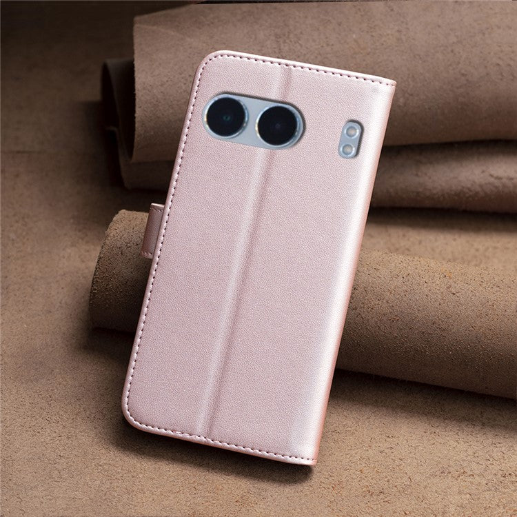 BINFEN COLOR BF17 For OnePlus Nord 4 Case Wallet Folio Flip Leather Cover - Rose Gold