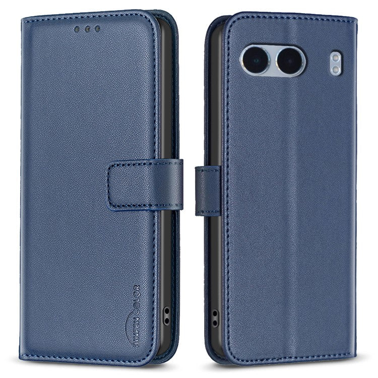 BINFEN COLOR BF17 For OnePlus Nord 4 Case Wallet Folio Flip Leather Cover - Blue