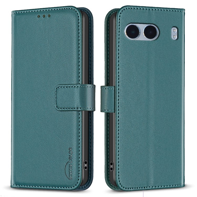 BINFEN COLOR BF17 For OnePlus Nord 4 Case Wallet Folio Flip Leather Cover - Green