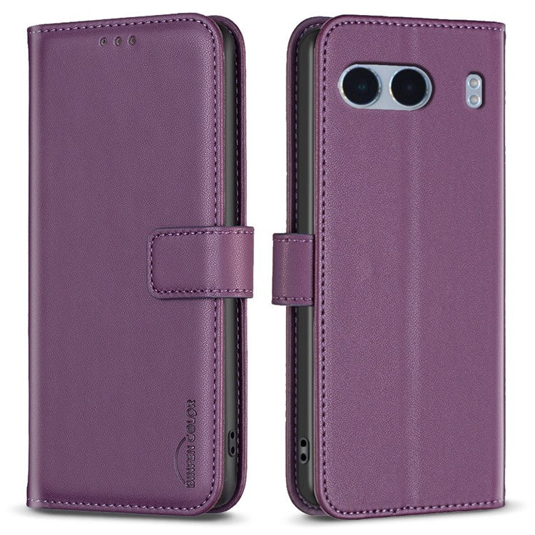 BINFEN COLOR BF17 For OnePlus Nord 4 Case Wallet Folio Flip Leather Cover - Dark Purple