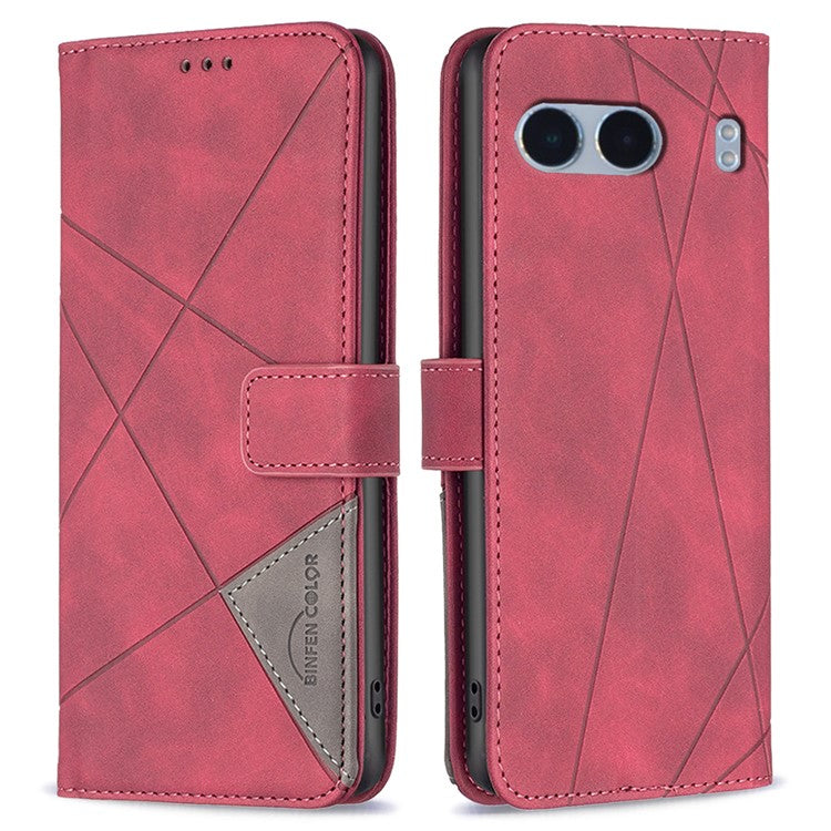 BINFEN COLOR BF05 For OnePlus Nord 4 Case Leather Phone Cover Wallet Stand - Red