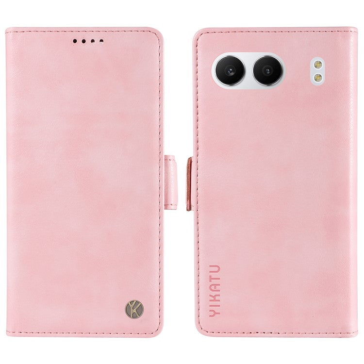 YIKATU YK-007 For OnePlus Nord 4 Case Side Buckle PU Leather Phone Cover Litchi Texture - Pink