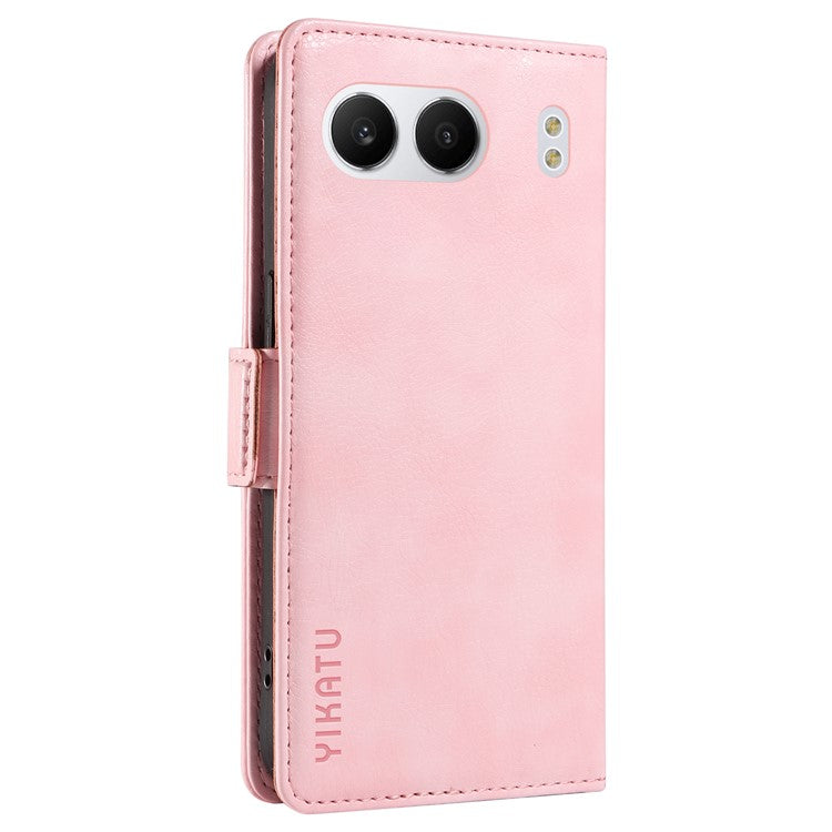 YIKATU YK-007 For OnePlus Nord 4 Case Side Buckle PU Leather Phone Cover Litchi Texture - Pink