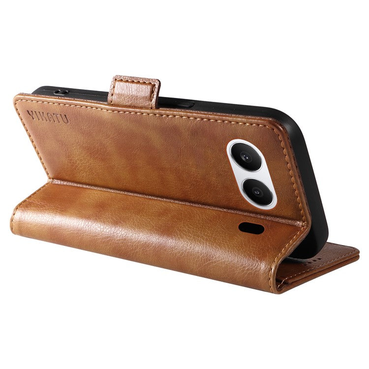 YIKATU YK-007 For OnePlus Nord 4 Case Side Buckle PU Leather Phone Cover Litchi Texture - Brown
