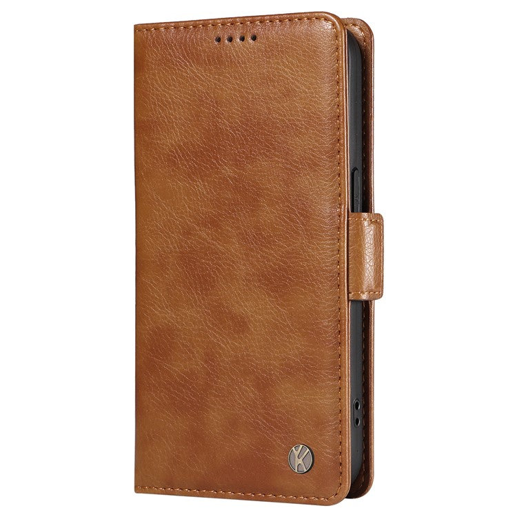 YIKATU YK-007 For OnePlus Nord 4 Case Side Buckle PU Leather Phone Cover Litchi Texture - Brown
