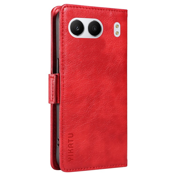 YIKATU YK-007 For OnePlus Nord 4 Case Side Buckle PU Leather Phone Cover Litchi Texture - Red