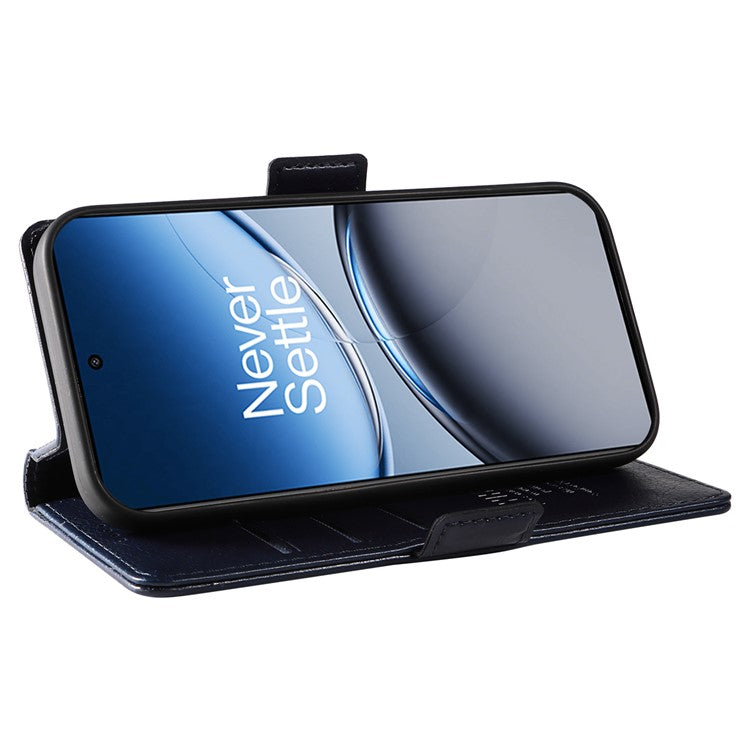 YIKATU YK-007 For OnePlus Nord 4 Case Side Buckle PU Leather Phone Cover Litchi Texture - Navy Blue