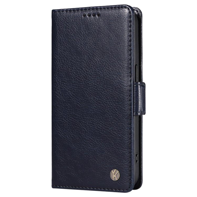 YIKATU YK-007 For OnePlus Nord 4 Case Side Buckle PU Leather Phone Cover Litchi Texture - Navy Blue