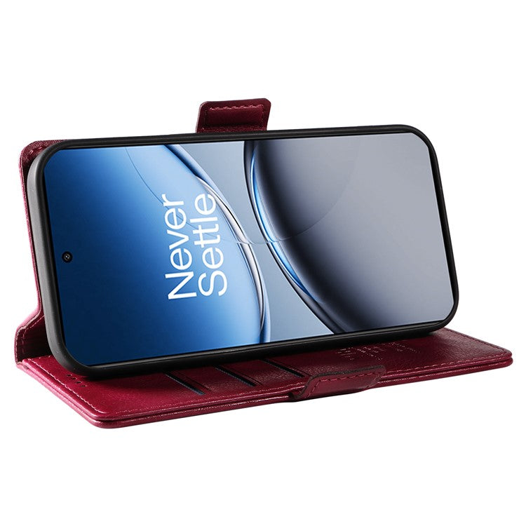 YIKATU YK-007 For OnePlus Nord 4 Case Side Buckle PU Leather Phone Cover Litchi Texture - Wine Red