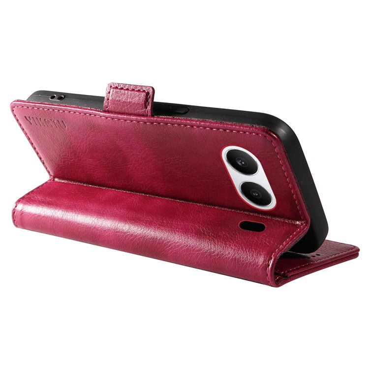 YIKATU YK-007 For OnePlus Nord 4 Case Side Buckle PU Leather Phone Cover Litchi Texture - Wine Red