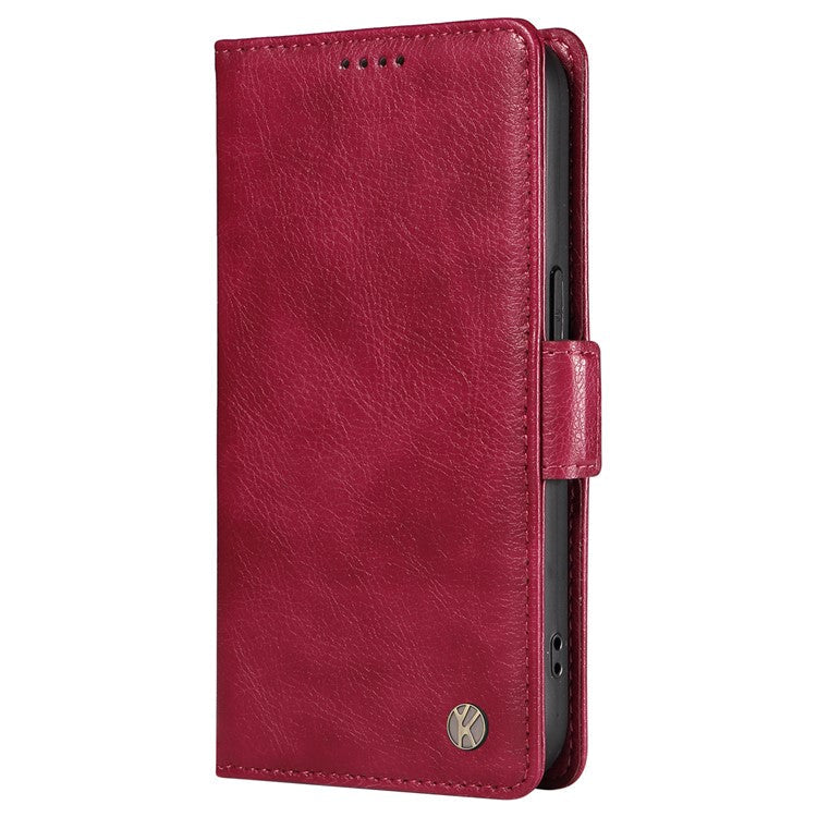 YIKATU YK-007 For OnePlus Nord 4 Case Side Buckle PU Leather Phone Cover Litchi Texture - Wine Red