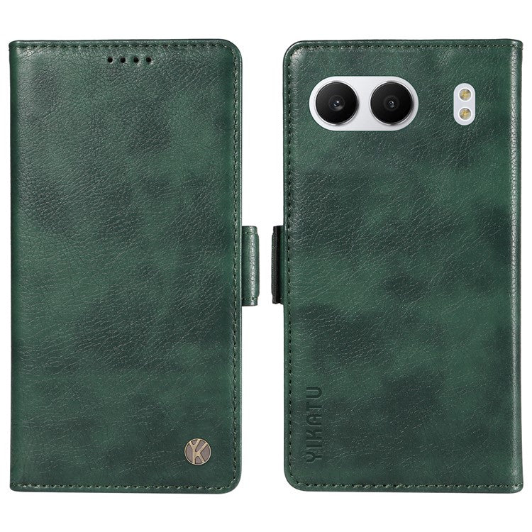 YIKATU YK-007 For OnePlus Nord 4 Case Side Buckle PU Leather Phone Cover Litchi Texture - Green