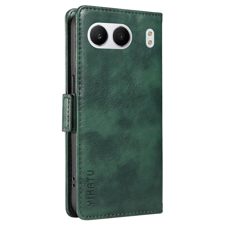 YIKATU YK-007 For OnePlus Nord 4 Case Side Buckle PU Leather Phone Cover Litchi Texture - Green