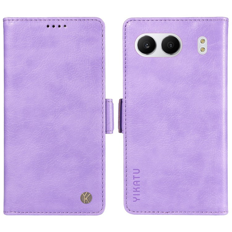 YIKATU YK-007 For OnePlus Nord 4 Case Side Buckle PU Leather Phone Cover Litchi Texture - Purple