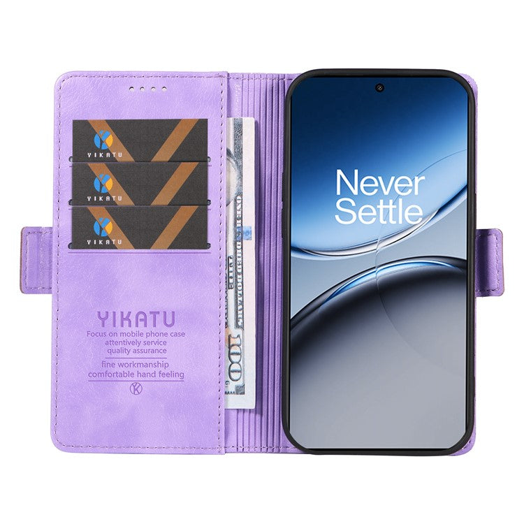 YIKATU YK-007 For OnePlus Nord 4 Case Side Buckle PU Leather Phone Cover Litchi Texture - Purple