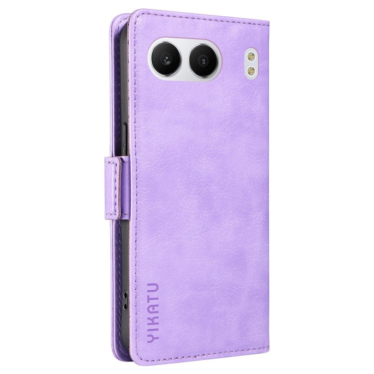 YIKATU YK-007 For OnePlus Nord 4 Case Side Buckle PU Leather Phone Cover Litchi Texture - Purple