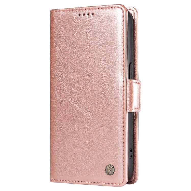YIKATU YK-007 For OnePlus Nord 4 Case Side Buckle PU Leather Phone Cover Litchi Texture - Rose Gold